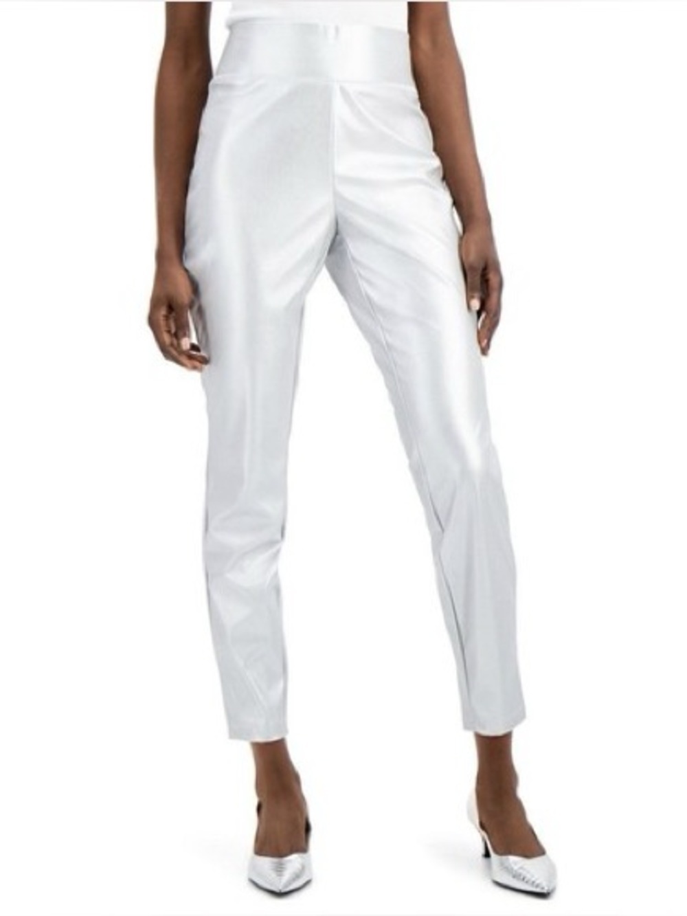 INC International womens faux leather swtr lthr table skinny pants